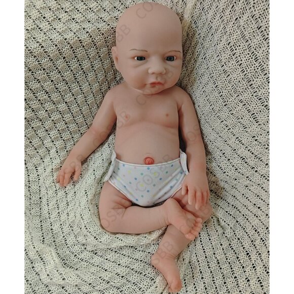 45cm Drink-Wet System Reborn Baby Boy Real Baby Weight 6.6lbs Full Silicone Doll - Picture 1 of 10
